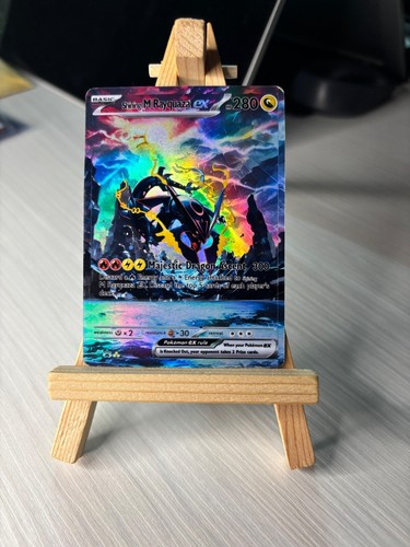TCG Shiny Mega Rayquaza Ex Rainbow Holo Effect Pokémon Card (Watch Video) - Picture 4 of 7