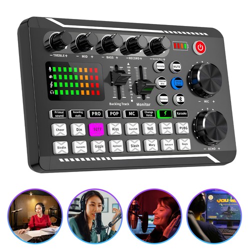 Professional Audio Mixer Live Sound Card and Audio Interface w/ DJ Mixer Effects - Picture 12 of 13