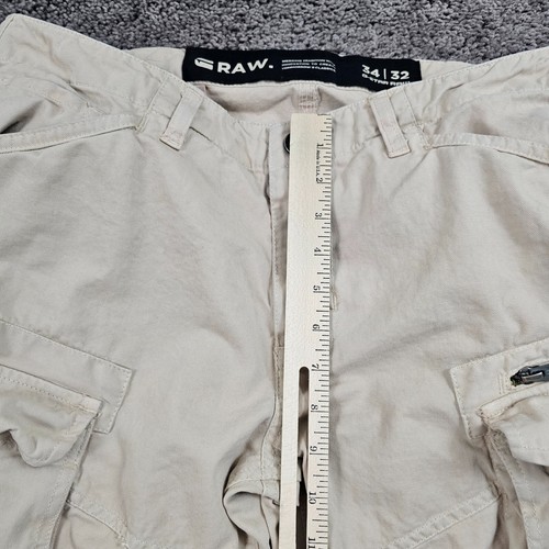Pantalones de mezclilla G Star Raw para hombre 34 beige cargo rovic cremallera 3D rectos cónicos elásticos - Imagen 5 de 14