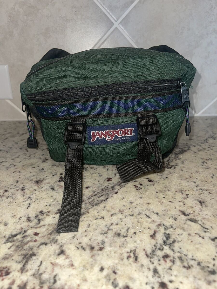 VTG 90s JANSPORT FANNY PACK HIKING WAIST PACK 2 WATER BOTTLE HOLDER MADE IN USA