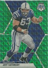 2020 Panini Mosaic Green Prizm #96 Jeff Saturday COLTS