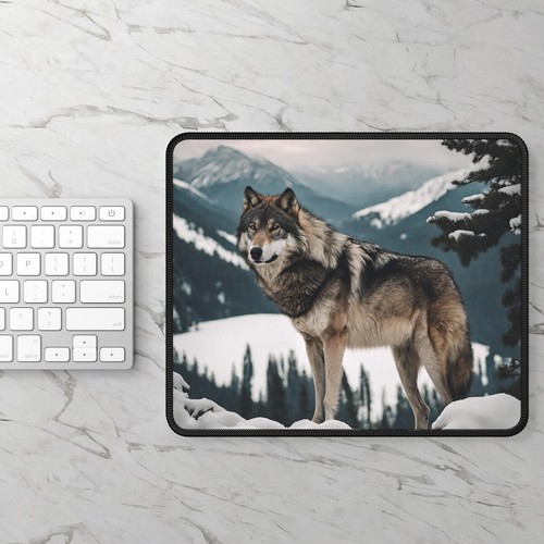 wolf mouse pad, wolf lover mouse pad, wolf themed mouse pad,wolf lover mouse pad - Picture 3 of 5
