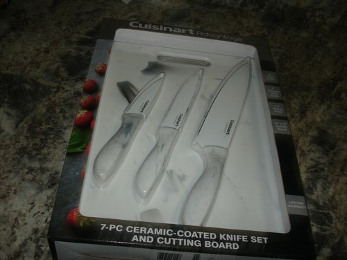 Cuisinart Advantage 7-pc. Marble Cutting Board & Cutlery Set NEW IN BOX Bin 903 - Picture 1 of 5