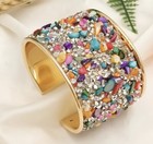 Sparkle Party - Xmas party Crystal Beaded Cuff Boutique Bracelet Shiny
