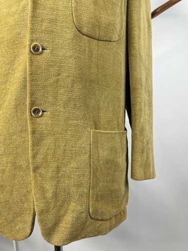 Vintage Ermenegildo Zegna Soft Men's Half-Lined Yellow Blazer Jacket Size US 40 - Picture 5 of 18