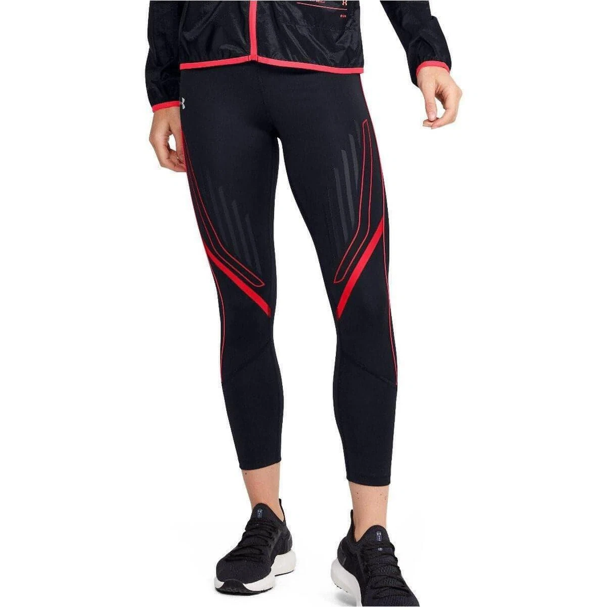 Under Armour Womens Qualifier SpeedPocket Graphic 7/8 Running Tights -  Black