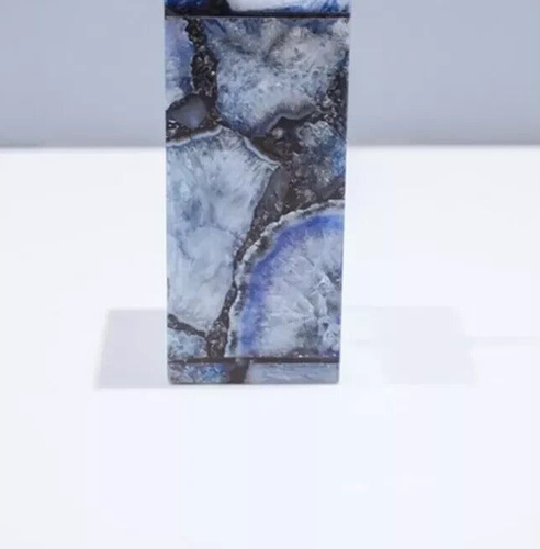 Blue agate soap dispenser with stain less pump, bathroom & kitchen decor - Picture 3 of 6