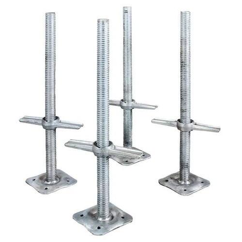 24 in. Adjustable Scaffold Leveling Jack - Galvanized Steel, Heavy Duty (4-Pack) - Picture 1 of 6