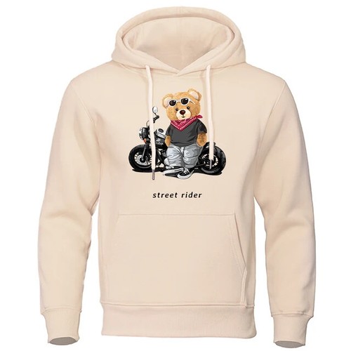 Motorcycle Street Rider Teddy Bear Hoodie Streetwear Harajuku - AU Stock - Picture 10 of 10
