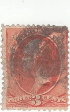 Scott # 214 - 3c Vermilion - Washington -  Used - SCV - $50.00