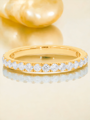 0.75Ct F-G/VS Lab Grown Diamond Half Eternity Wedding Ring in 14K Solid Gold - Picture 3 of 13