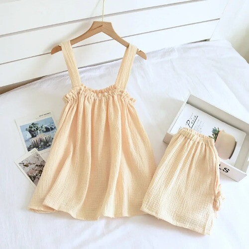 Summer Cotton Sling Tops with Shorts Two Piece Set Girls Cute SweetHome Clothes - Bild 5 von 30