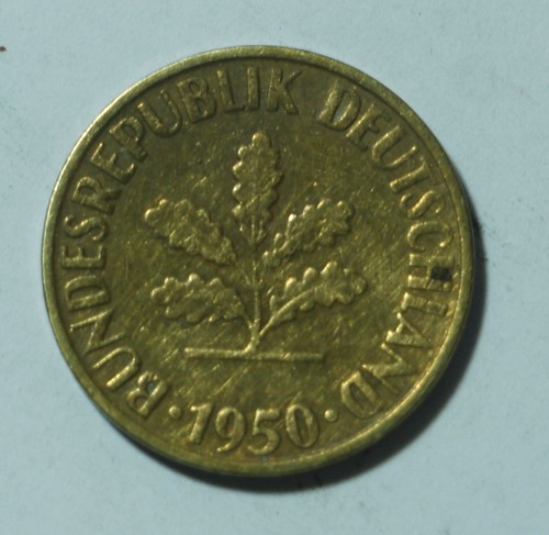 MINT ERROR 1950 10 Pfennig G Bundesrepublik Deutschland - Picture 2 of 2
