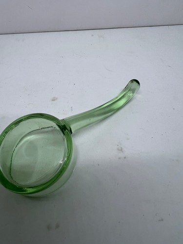 VINTAGE GREEN URANIUM DEPRESSION GLASS LADLE MAYONNAISE CONDIMENT SPOON - Picture 12 of 12
