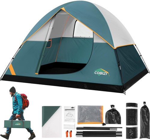COBIZI Camping Tent 4 Person Windproof Backpacking Tent Outdoor Family Tent New - Picture 12 of 27