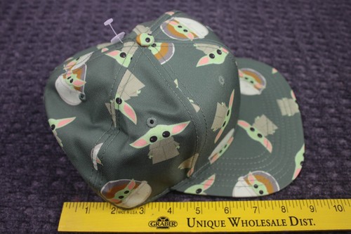 Star Wars Baby Yoda Sombrero Gorra Estampado Verde Snap Back Talla Única Billete Plano - Imagen 5 de 10