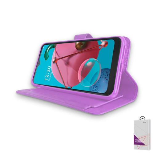 Für Boost Mobile LG K51 Leder Doppel Brieftasche Flip Folio Ständer Etui Abdeckung - Bild 23 von 36