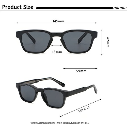 CATERSIDE Retro eckige Sonnenbrille Herren Punk kleines Gestell Marke Designer Sonne - Bild 24 von 32