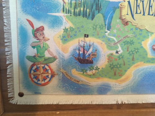 Mapa de Disney Peter Pan Neverland desplazamiento sobre madera. Gancho 15" X 12" - Imagen 2 de 11