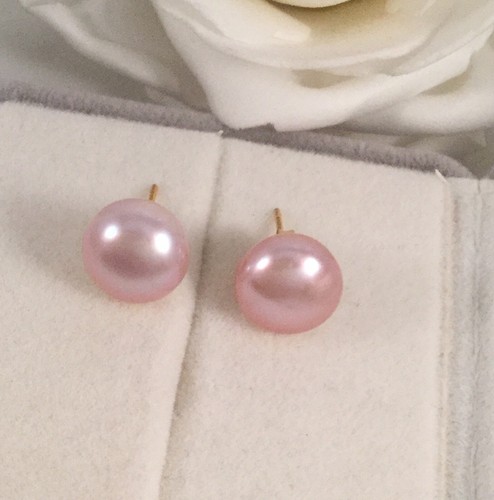 Vintage Jewellery Gold Pearl Earrings Lilac Pearls Ear Ring Antique Deco Jewelry - Picture 10 of 10