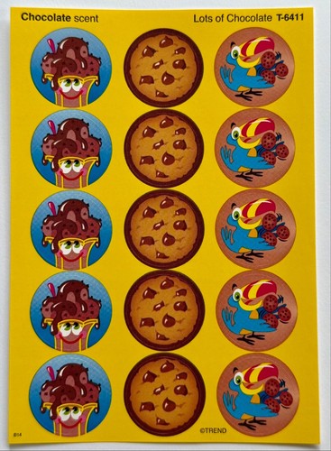 TREND Scratch N Sniff Sticker CHOCOLATE Scent cookie & STRAWBERRY sweet treats - Picture 2 of 3