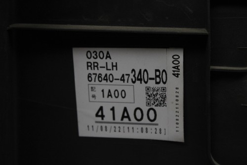 2012 TOYOTA PRIUS V REAR LEFT DOOR PANEL OEM 12 13 14 - Picture 9 of 12