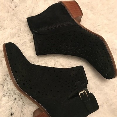 Clothing, Shoes & Accessories Obliging New With Box-women’s Cole Haan Black Suede Willette Perforated Bootie Sz 10 B