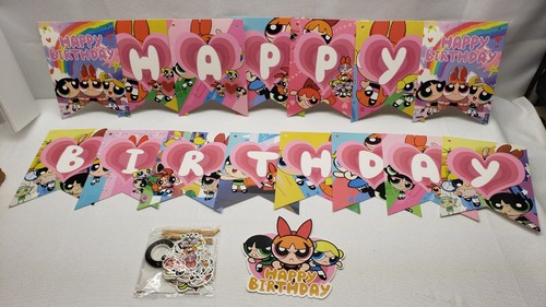 Powerpuff Girls Party Supplies Birthday Banner Kit, Cake & 24 Cupcake Toppers