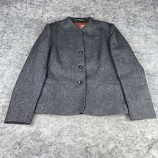 Vintage MPM Originals Wool Blazer Women's 12 Gray Union Made Lined Business