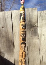 Lampada totem modello antico costa nord-occidentale Tsimshian Alaska Casper Mather