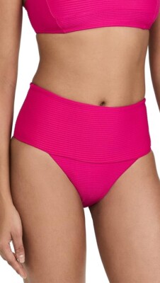 L*Space Desi High Waisted Textured Bikini Bottoms L32305 Womens Size S