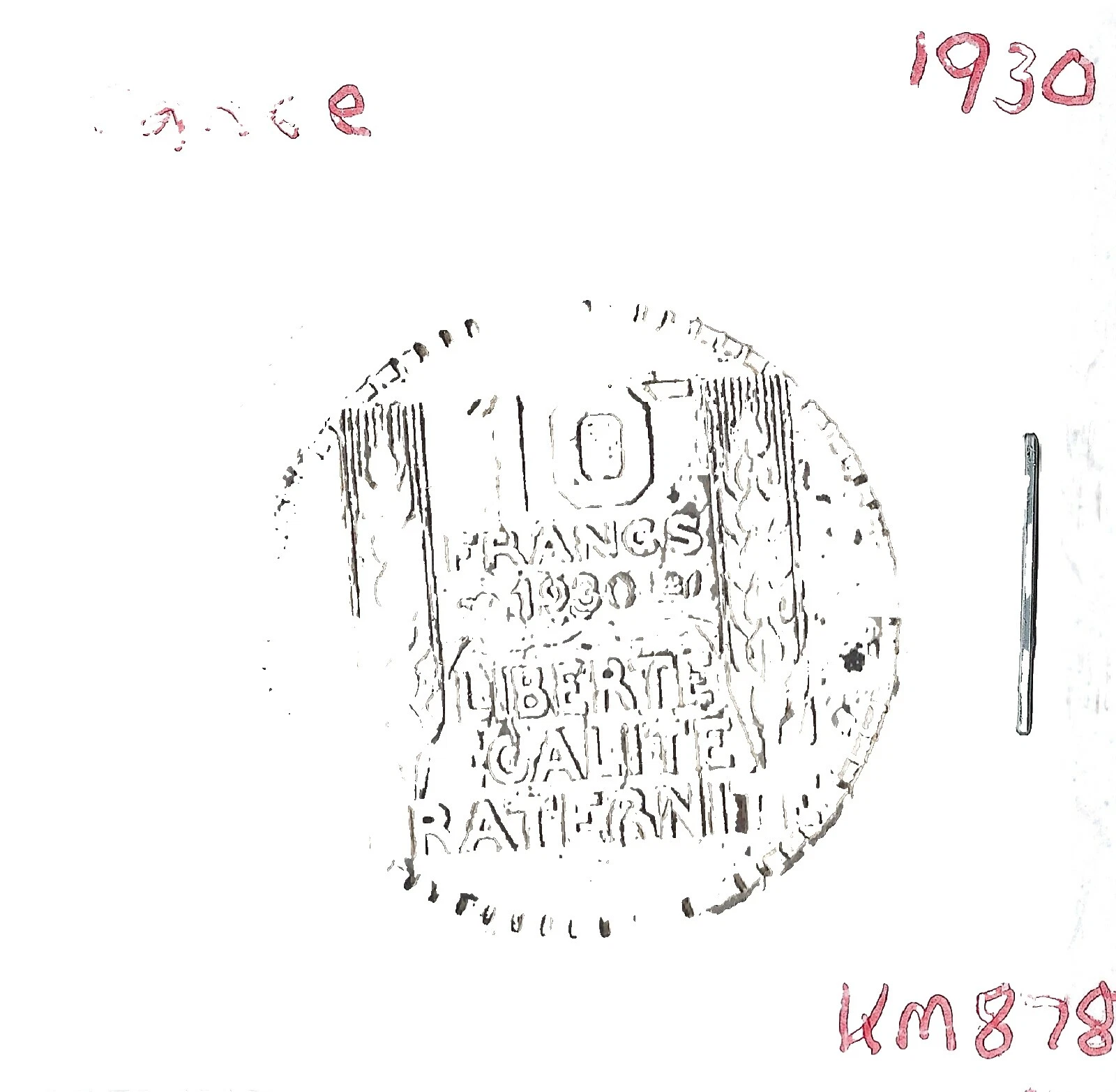 Monedas de plata 1930 año francés