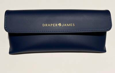 NEW Draper James Blue Semi-Hard Clamshell Snap Flap Closure Eyeglasses Case