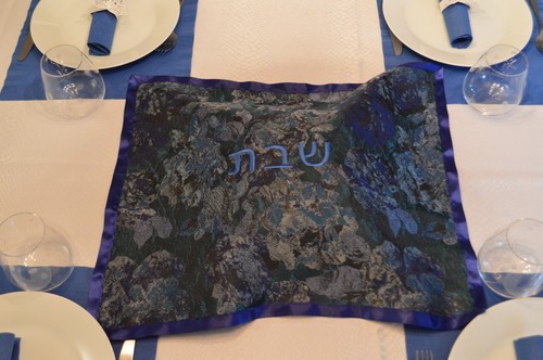 challah cover printed floral blue - Picture 4 of 4
