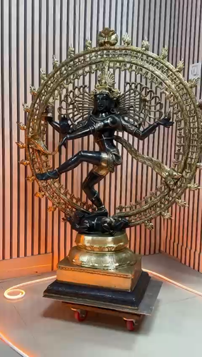 48" Large Black and Golden Nataraja Dancing Shiva Brass Statue Handmade Art 60Kg - Video 1 of 1
