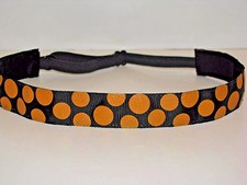 GLITTER ORANGE DOTS Nonslip Headband adjustable no slip Sweaty Sports Hair Bands
