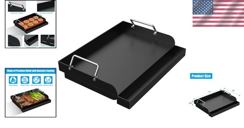 Durable Carbon Steel Nonstick Griddle 17"x13" for Charcoal & Electric Grill - Picture 2 of 9
