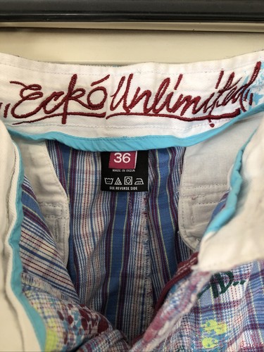 ECKO UNLIMITED MULTICOLORED SHORTS MENS SIZE 36 - Picture 5 of 5
