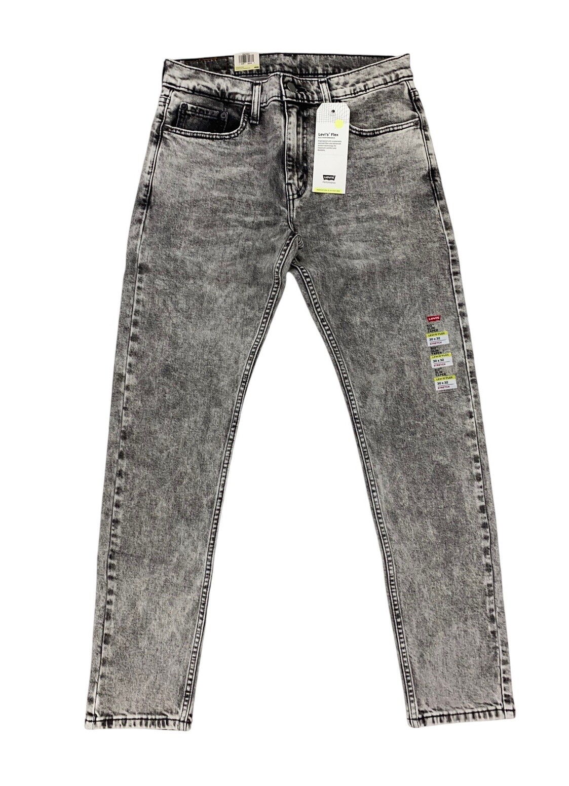 НОВЫЕ джинсы Levis Strauss 512 Slim Taper Flex Стрейч Серо-черные мужские 30x32