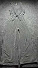 Caution To The Wind Women's Jumpsuit Size Medium Black White Pin Stripe