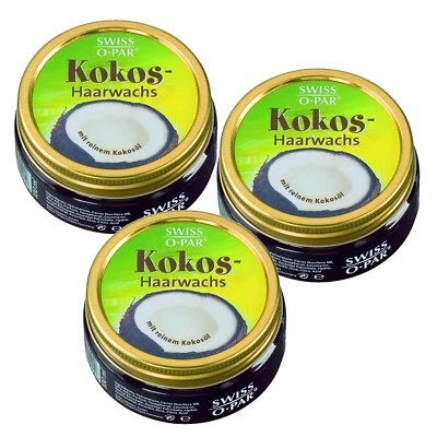 Swiss O Par Kokos Haarwachs 3x 100ml mit reinem Kokosöl Pflege Styling