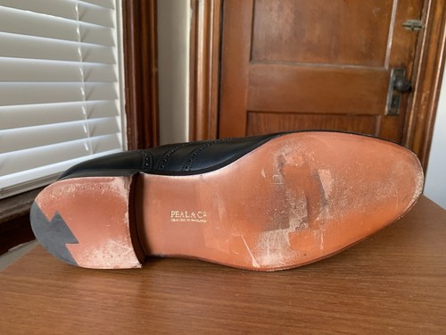USADO 3x con CAJA | PEAL & CO x CROCKETT & JONES 10E ZAPATOS BROGUE PUNTA DE ALA NEGROS 10 E - Imagen 18 de 20