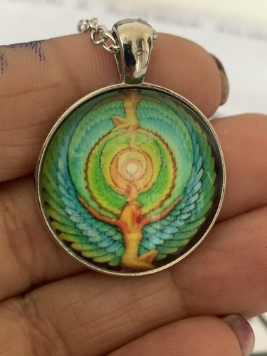 Iside Collana /ciondolo vetro cabochon Nuovo - Foto 2 di 3