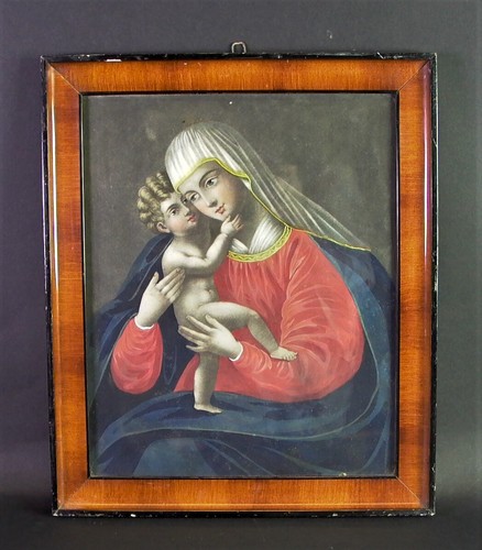 Biedermeier monastery work around 1850 - gouache on chromolitho - Picture 4 of 10