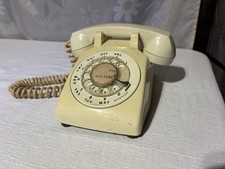 Telephone Rotary Dial Desk Phone Beige Tan Vintage ITT Alltell