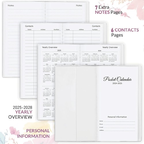 Pocket Calendar 2025-2026 Planner, Daily Weekly Monthly Planner Jan 2025 to D... - Picture 3 of 8