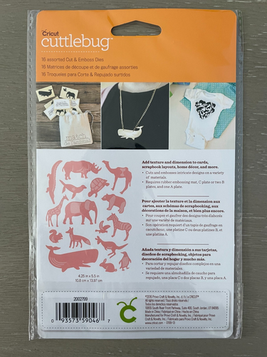 Cricut Cuttlebug Cut & Emboss Dies, Animal Crackers - Picture 2 of 2
