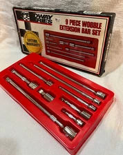 Wobble Extension Bar Set  9 Piece  1/4” 3/8” 1/2” Drives  Speedway  001132