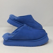 UGG Discoquette Blue Platform Suede Sheepskin Slippers Women s Size 7 EU 38