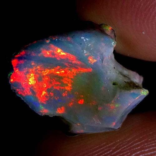 13.70Ct 100% Natural Fire Of Color Ethiopian Opal Rough Untreated Loose Gemstone - Picture 3 of 4